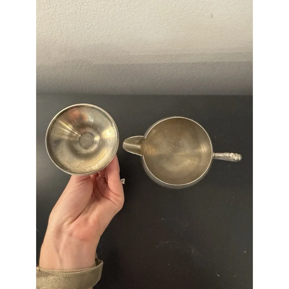 Vintage Silver Plated Creamer‎ Pitcher with Lid